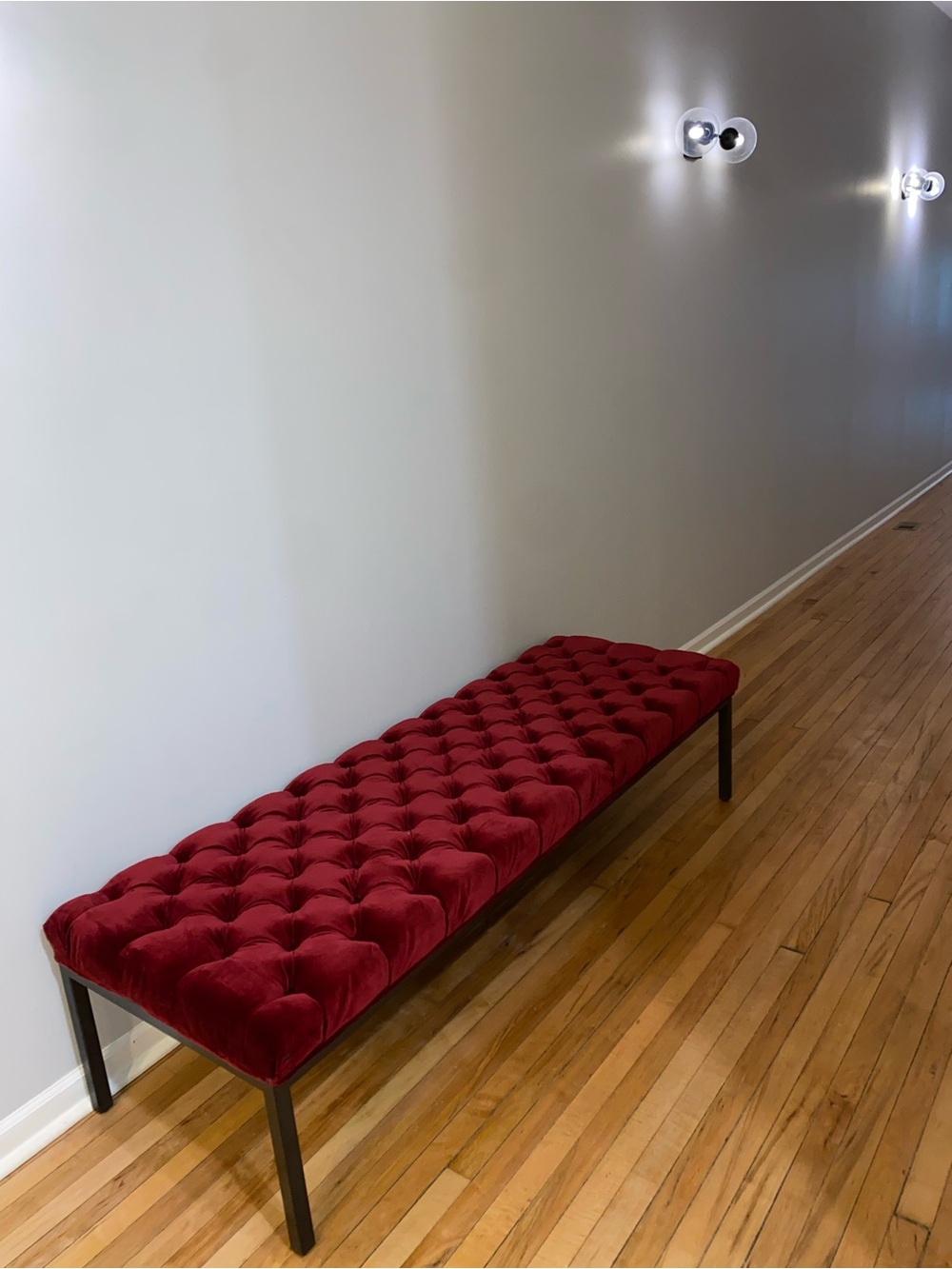 GUCCI x Nalesso Red Velvet Bench Metal Frame Authentic Gucci Vintage